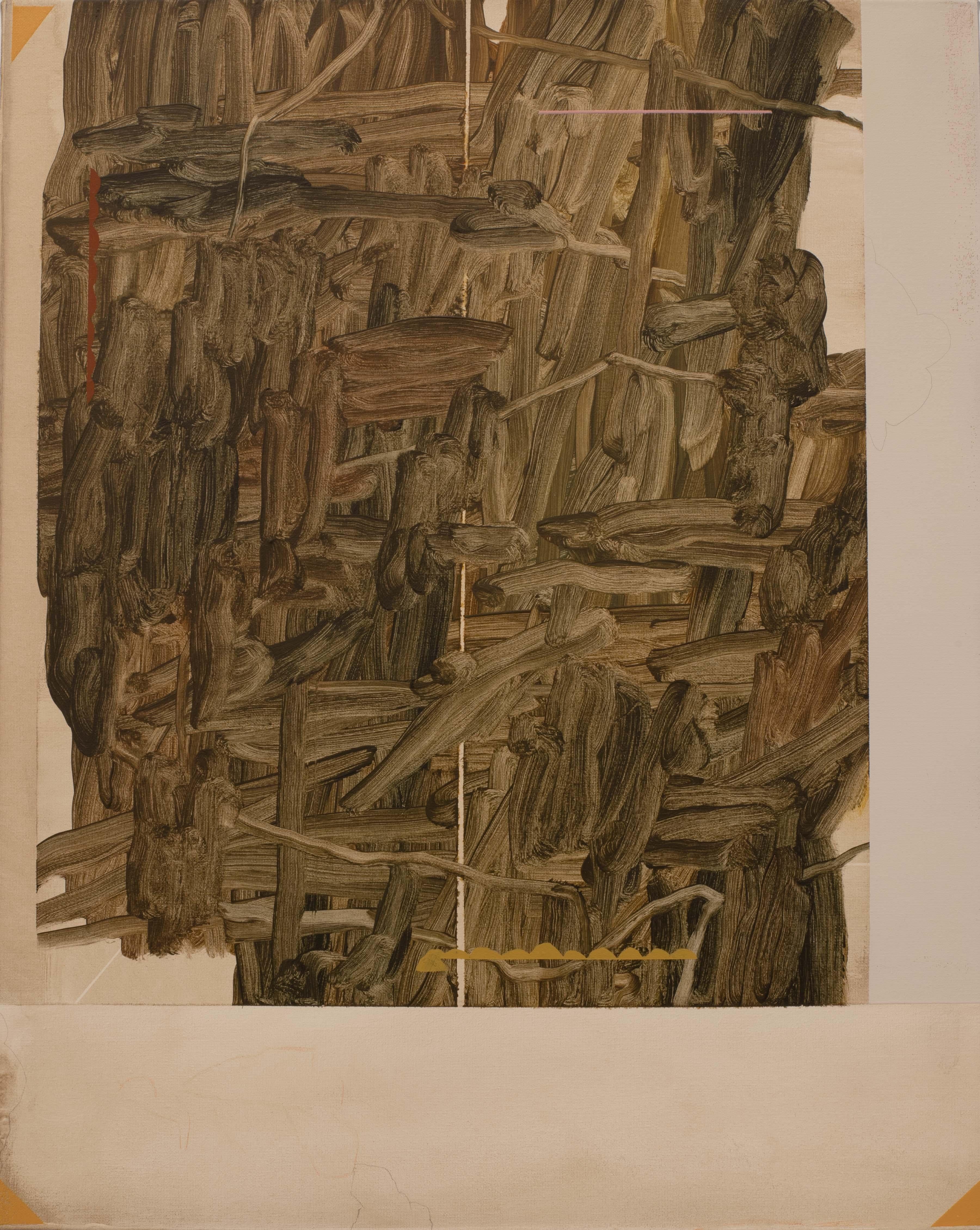 Abstract Oil Painting by Mirko Baricchi – Minimal Contemporary Composition