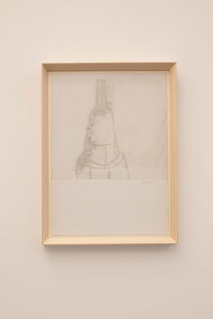 Minimal Drawing in Pastel Framed on Cardboard by Mirko Baricchi