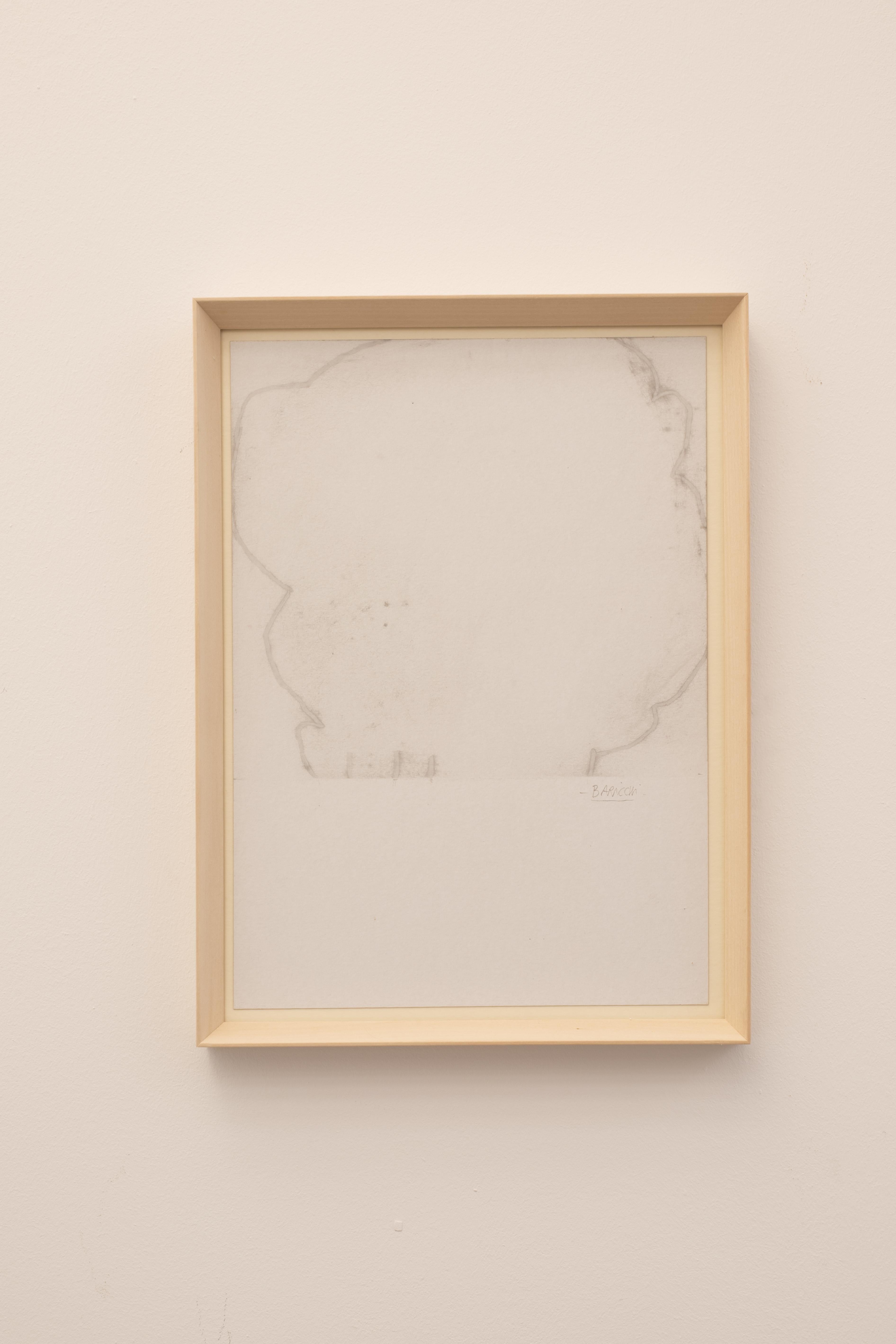 Minimal Drawing in Pastel Framed on Cardboard by Mirko Baricchi