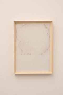 Minimal Drawing in Pastel Framed on Cardboard by Mirko Baricchi