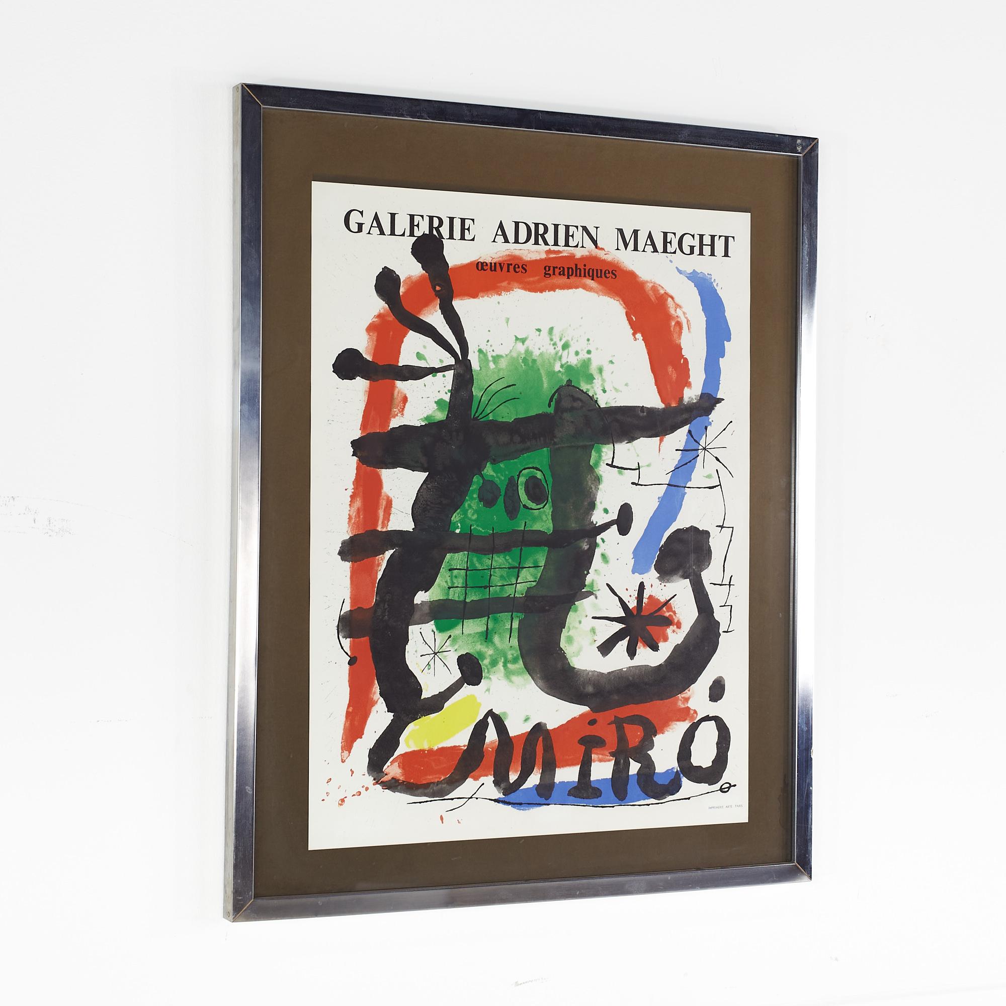 Miro Alcohol de Menthe Mid Century Galerie Adrien Maeght Art Poster

This framed art poster measures: 25 wide x 1 deep x 31 inches high

This piece is in Great Vintage Condition with some scuffing on frame, minor marks, dents, and wear.

We