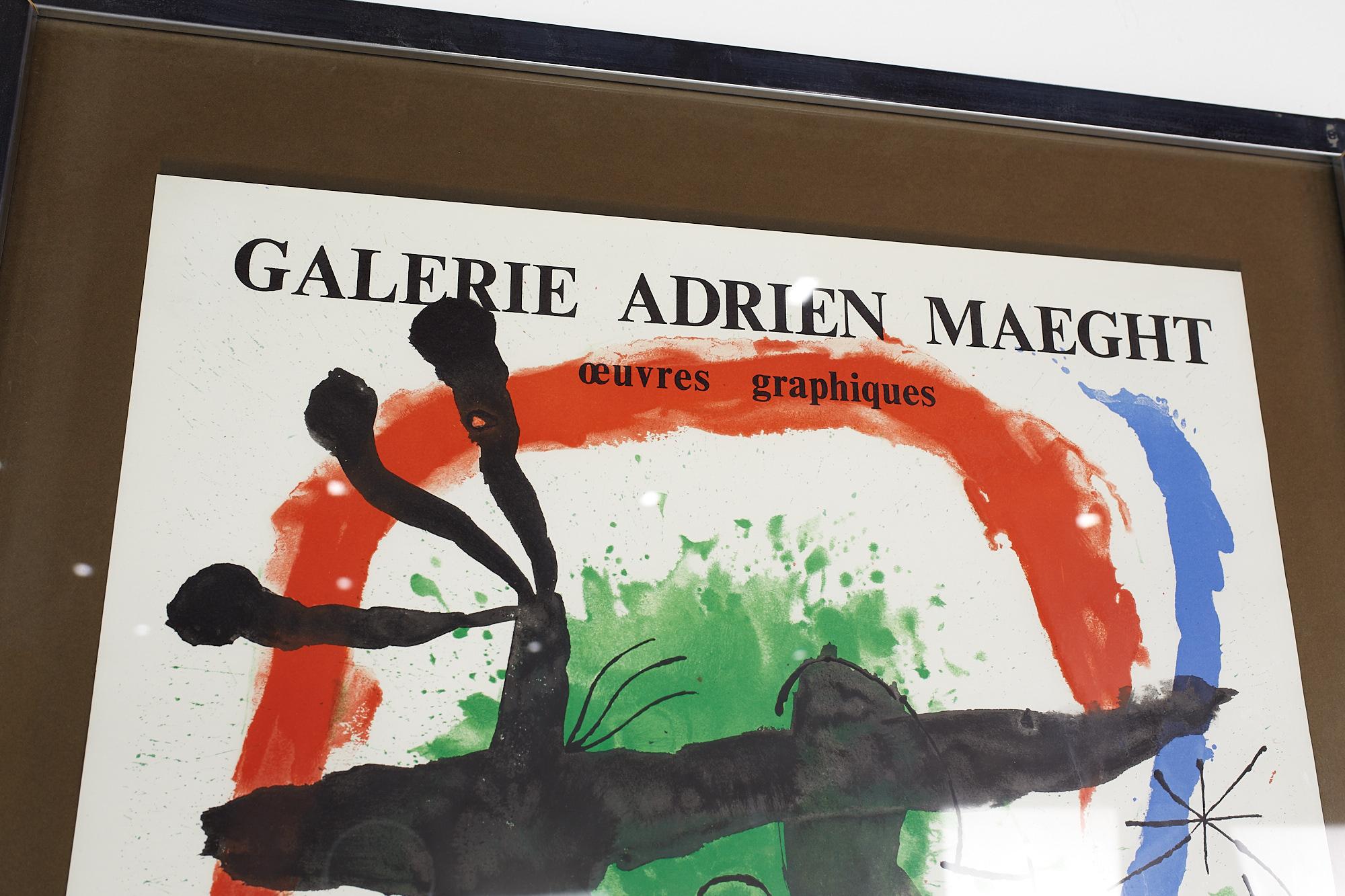Miro Alcohol de Menta Mediados de Siglo Galerie Adrien Maeght Cartel de Arte Estadounidense en venta