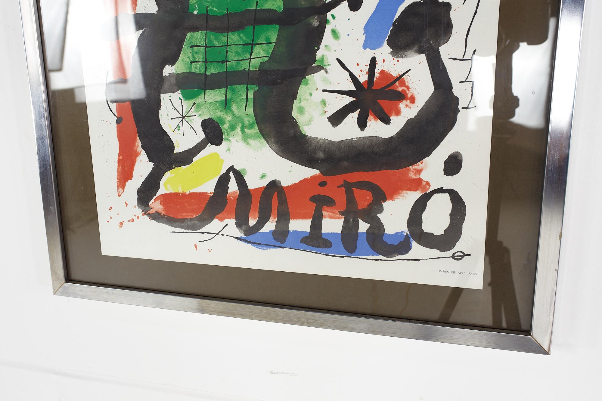 Miro Alcohol de Menthe Mid Century Galerie Adrien Maeght Art Poster In Good Condition For Sale In Countryside, IL