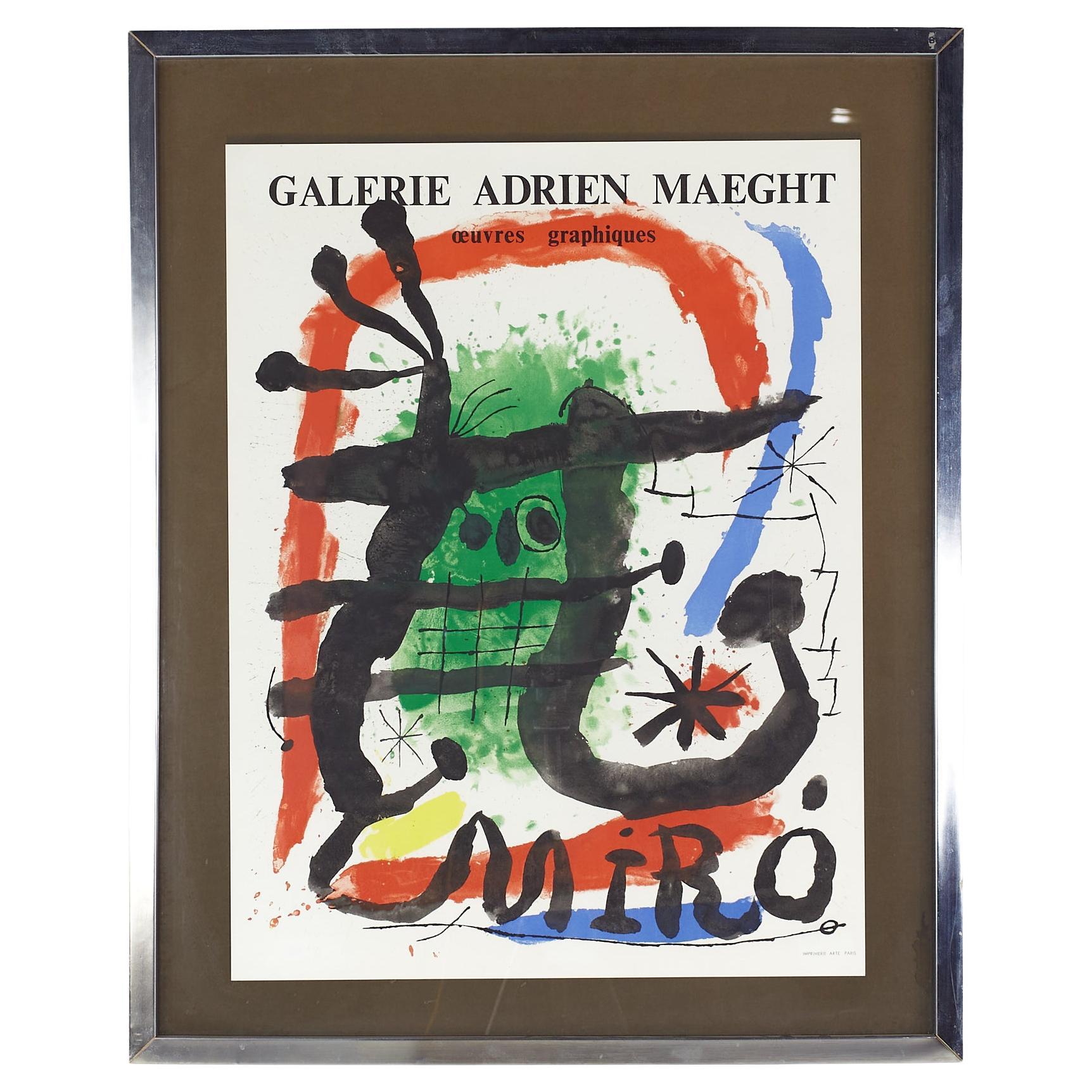 Miro Alcohol de Menthe Mid Century Galerie Adrien Maeght Art Poster For Sale