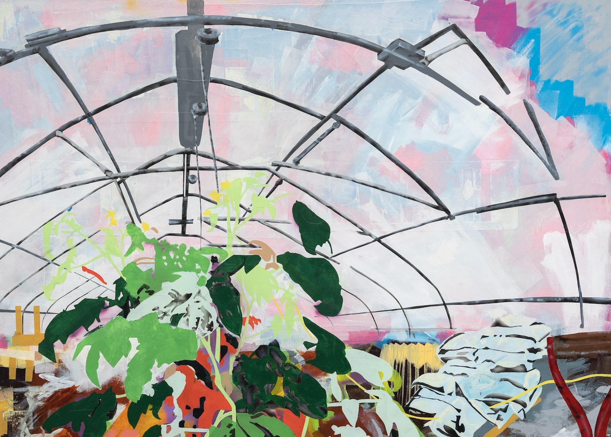 Serra di pomodori della ReVision Urban Farm - Painting Contemporaneo di Miro Hoffmann