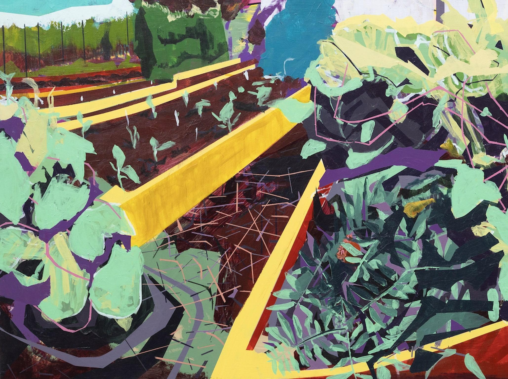 Il lavoro di Hoffmann si rifà alla storia della pittura di paesaggio, ma si basa su questioni più ampie come il cambiamento climatico, la resilienza, la rottura dei confini razziali, sociali ed economici, l'apartheid alimentare e