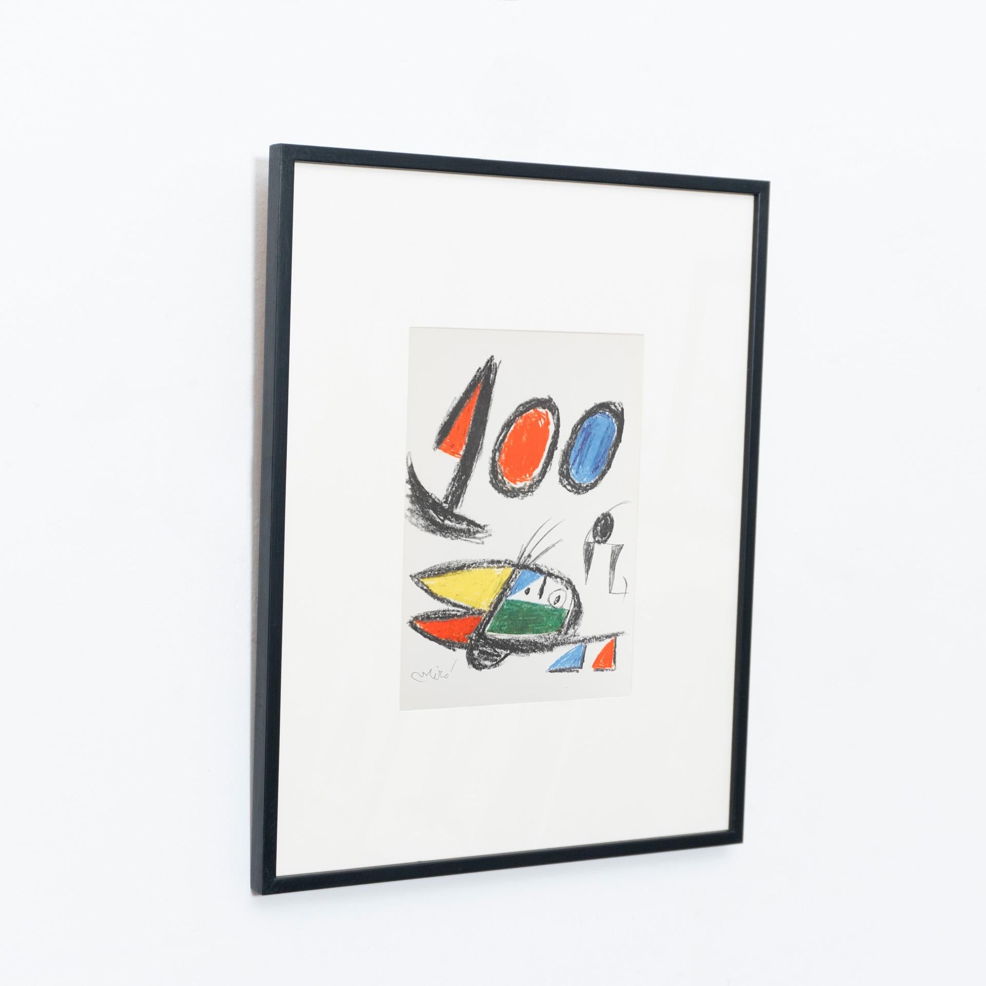 Mid-Century Modern Miró, Limited Edition Photolithography, circa 1970 For Sale