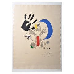 Miro Signed "Bonjour Max Ernst" Unframed Lithograph