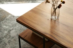 Miro Table in Walnut & Raw Steel by Atelier Jones