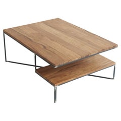 Miro Table in Walnut & Raw Steel by Atelier Jones