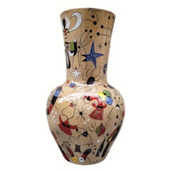 Vaso “Miró”, ceramica smaltata, firmato Renata, 1993, Spagna