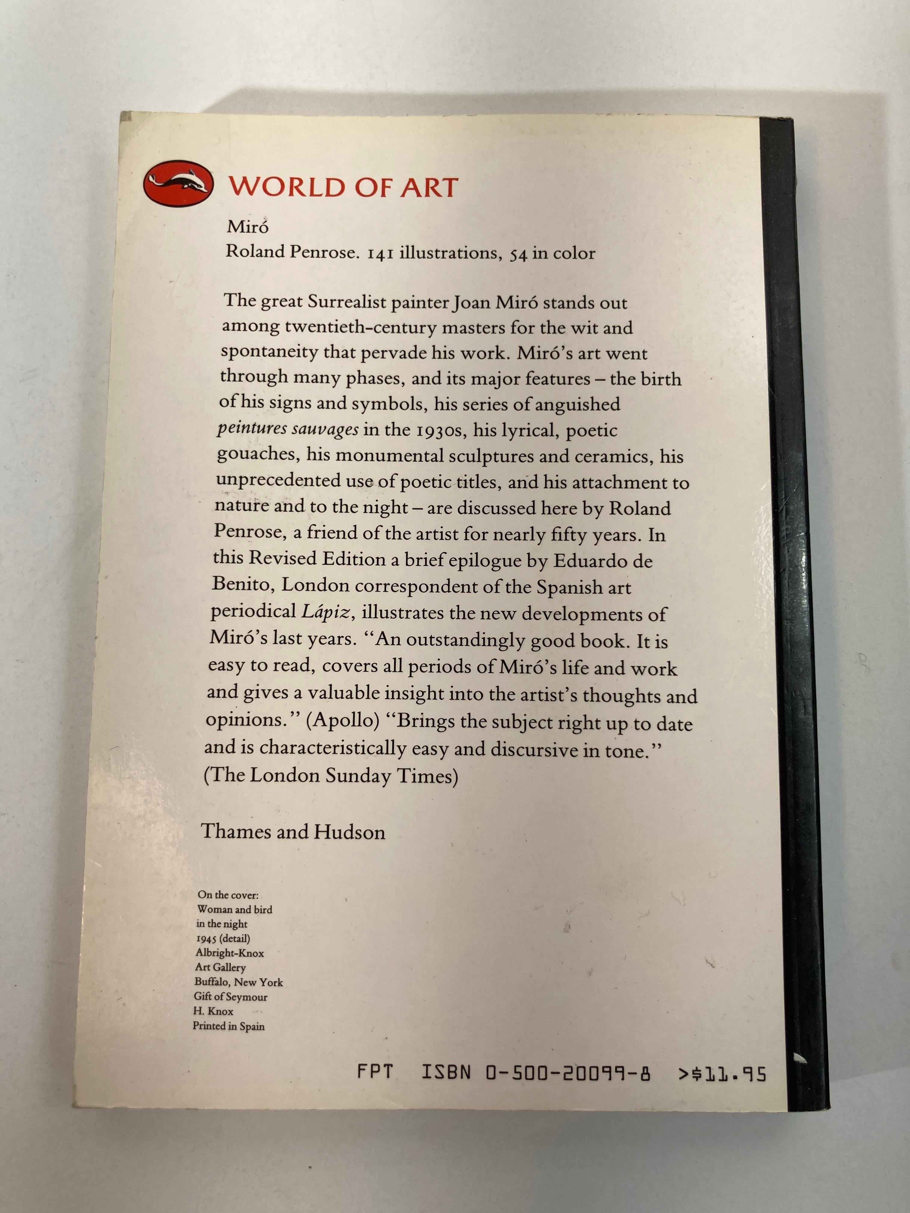 Miro World of Art Paperback 1985 by Roland Penrose In Good Condition In North Hollywood, CA