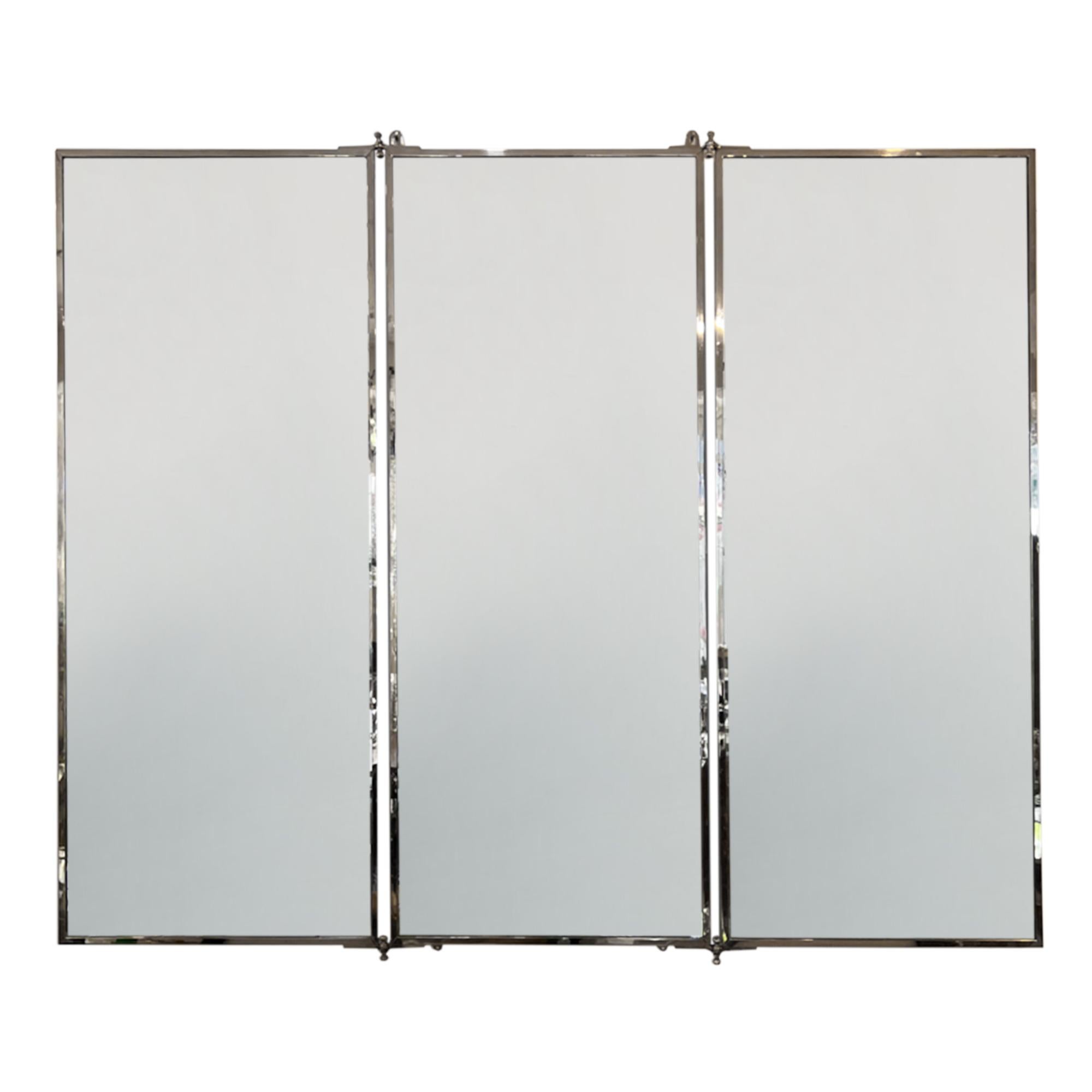 Metal 'Miroir Brot' 1910s Triptych Wall Mirror