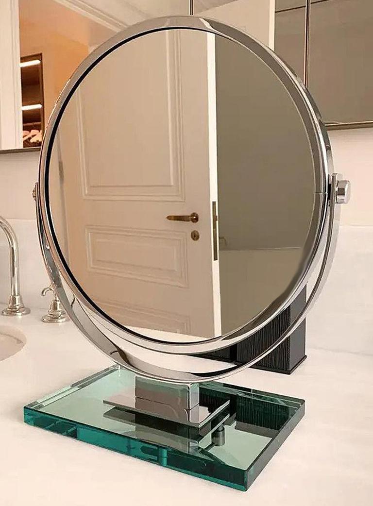 Miroir Brot miroir de coiffeuse «prestige » en chrome et verre 