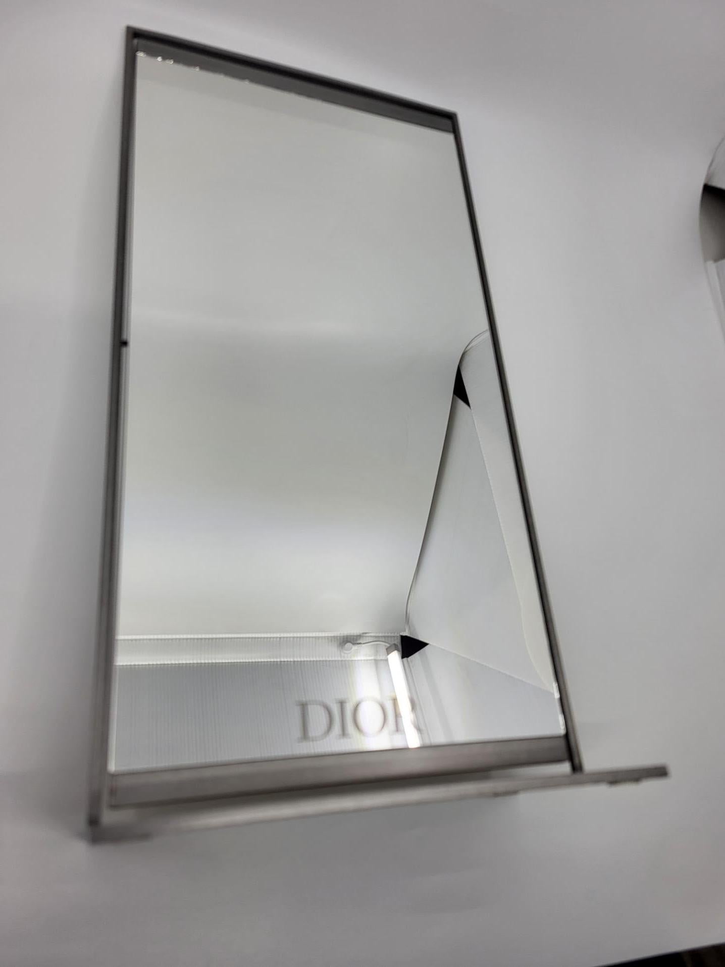 Miroir Christian Dior in métal gris socle bois mélaminé Francais Moderne in vendita 4
