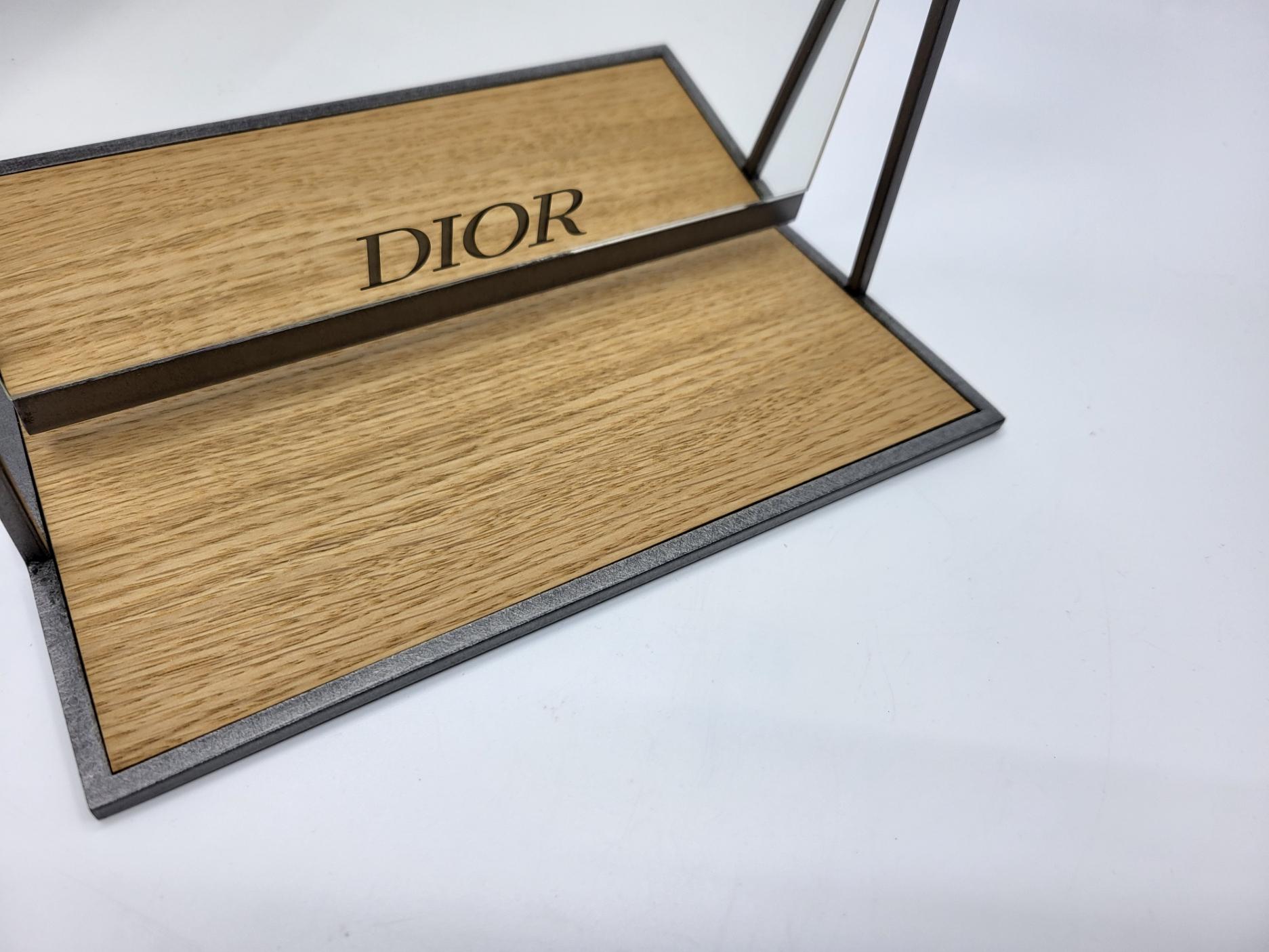 Miroir Christian Dior in métal gris socle bois mélaminé Francais Moderne in vendita 2