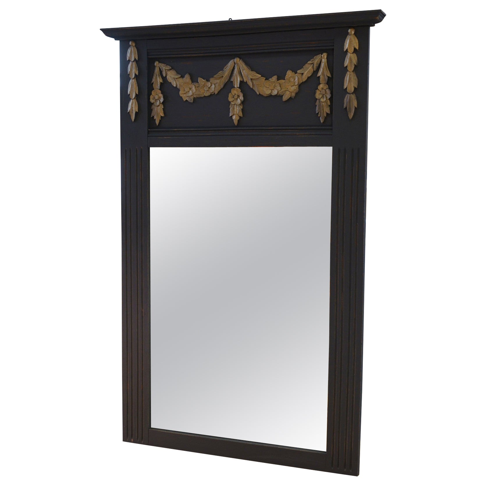 Miroir en chêne massif et verre biseauté Art déco 1930's in vendita