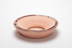 Ceramic Mirror with pink glaze decoration by Mia Jensen.