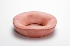 Ceramic Mirror with pink glaze decoration by Mia Jensen.