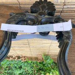 Miroir in wood, black color, France 1980's