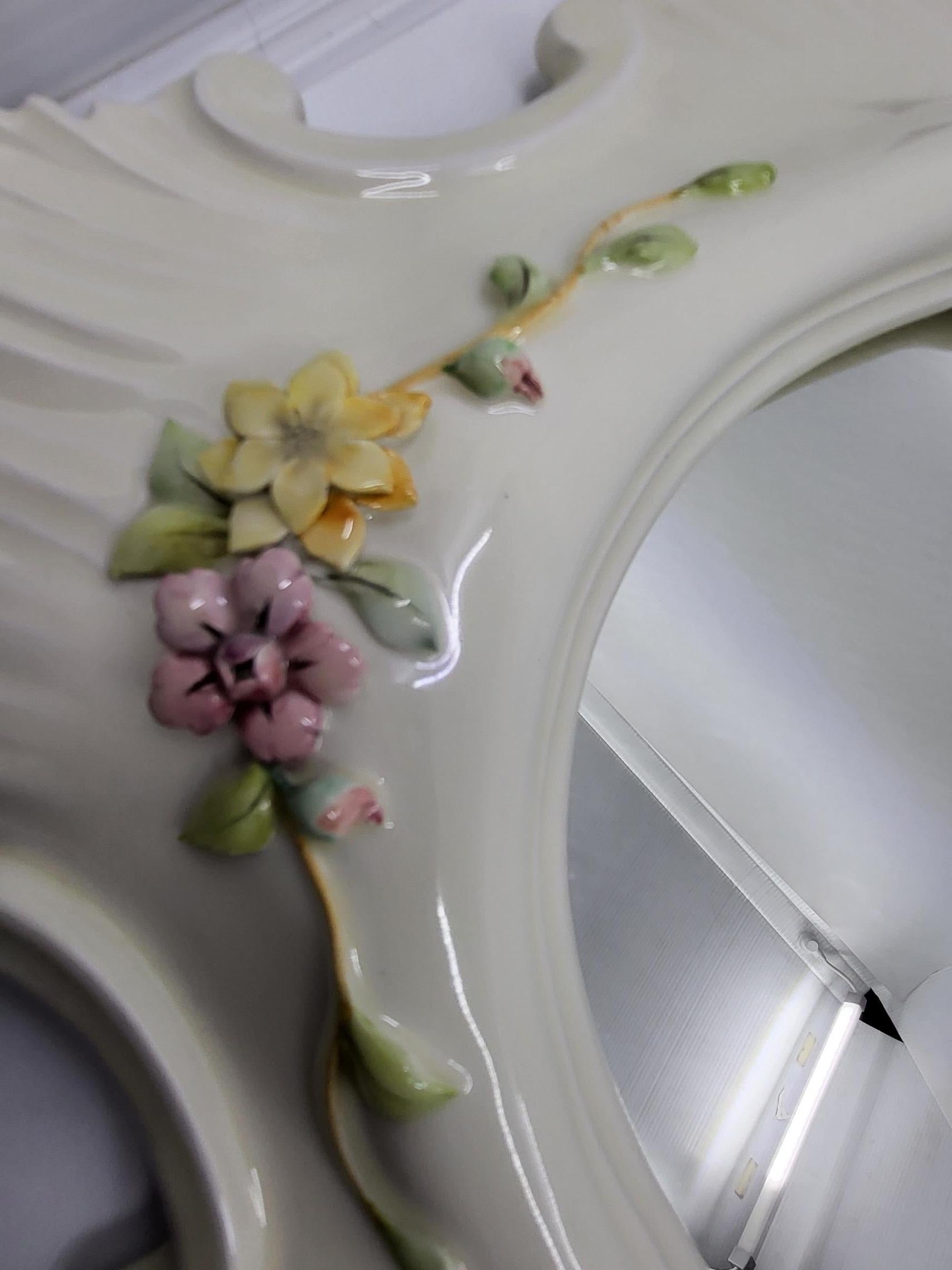 Miroir La Farnesiana Parma de Carlo Corvi en céramique majolique Italie 1950 en venta 4