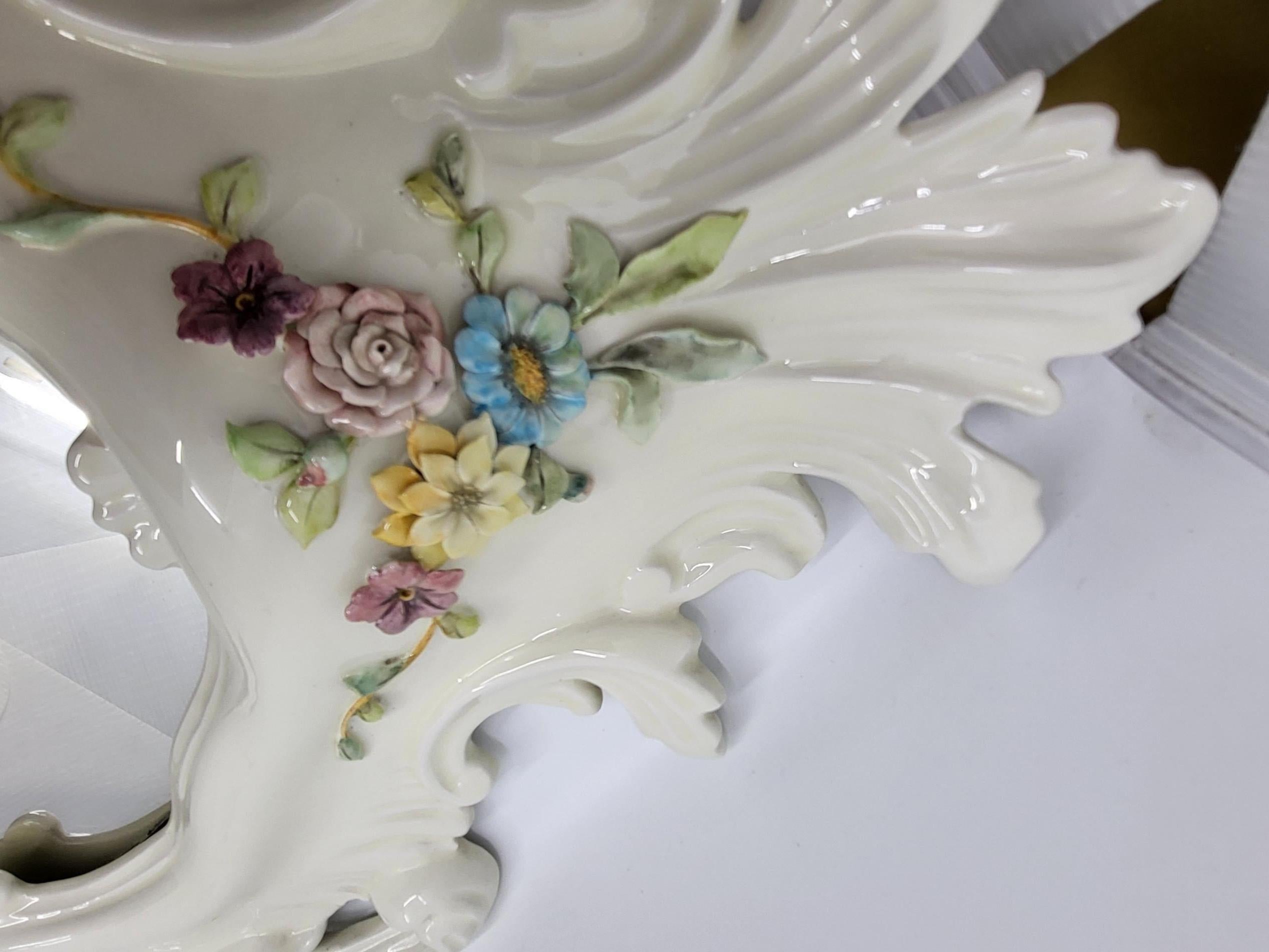 Miroir La Farnesiana Parma de Carlo Corvi en céramique majolique Italie 1950 en venta 5