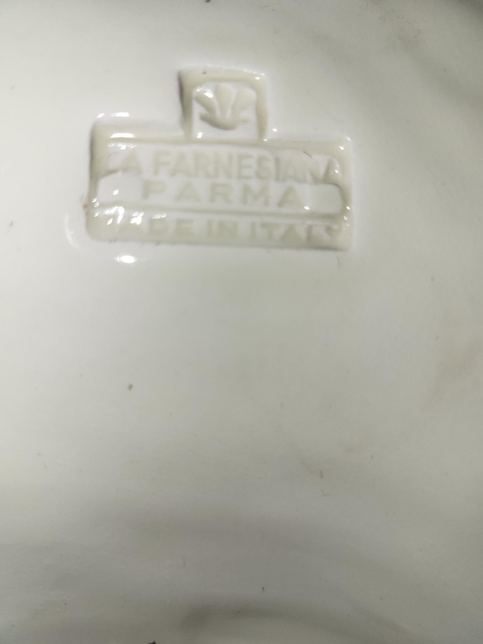 Miroir La Farnesiana Parma de Carlo Corvi en céramique majolique Italie 1950 en venta 7