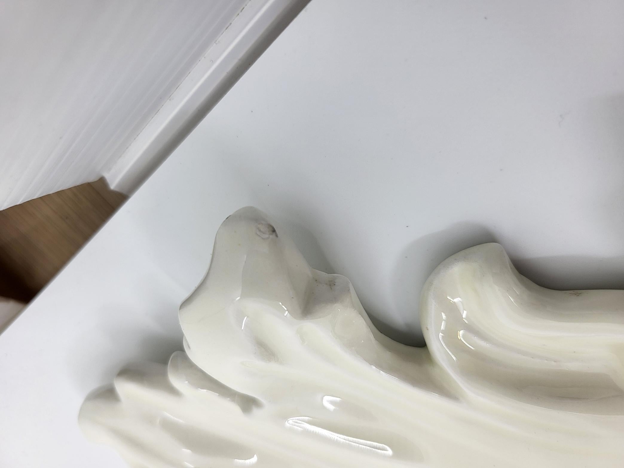 Miroir La Farnesiana Parma de Carlo Corvi en céramique majolique Italie 1950 en venta 2