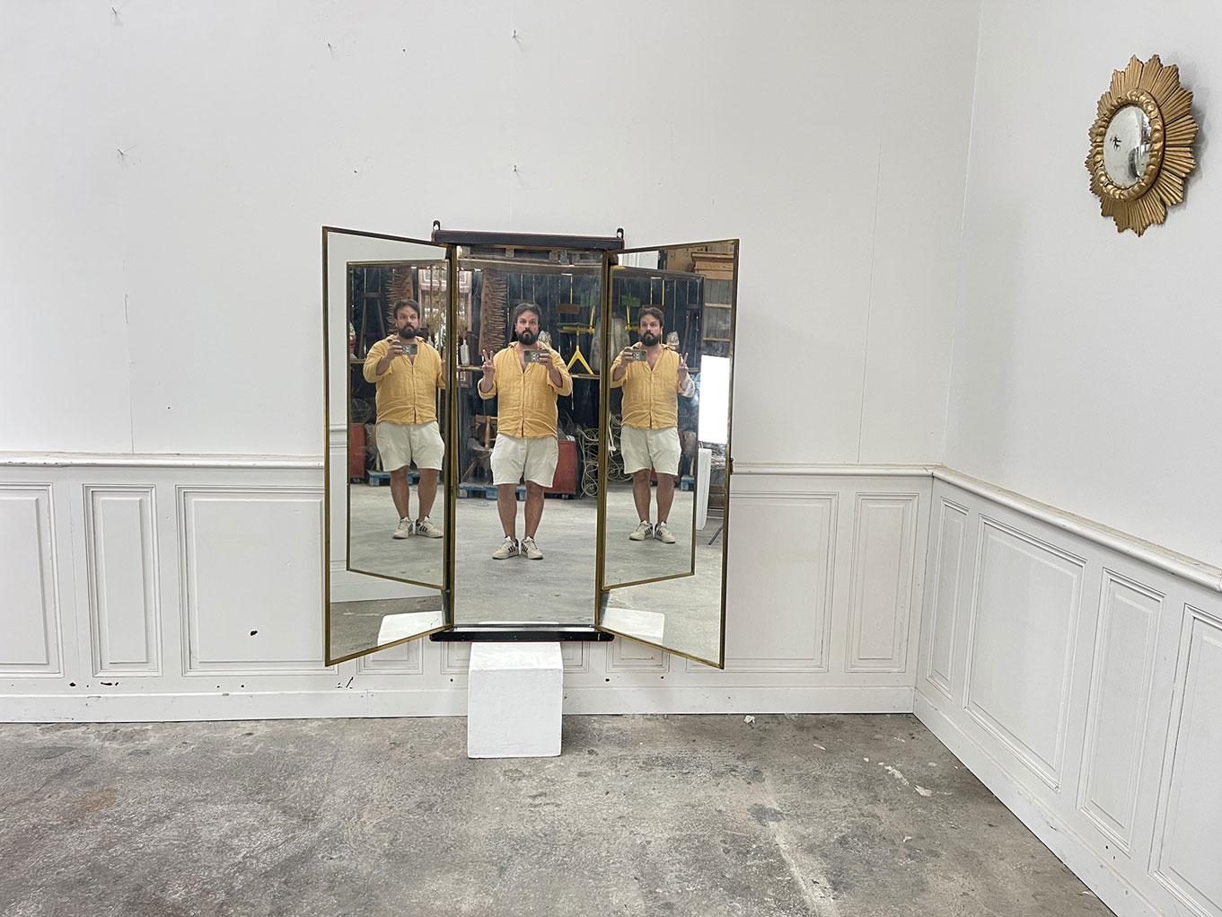 Miroir triptyque Brot France Bon état - En vente à ALBIGNY-SUR-SAÔNE, FR