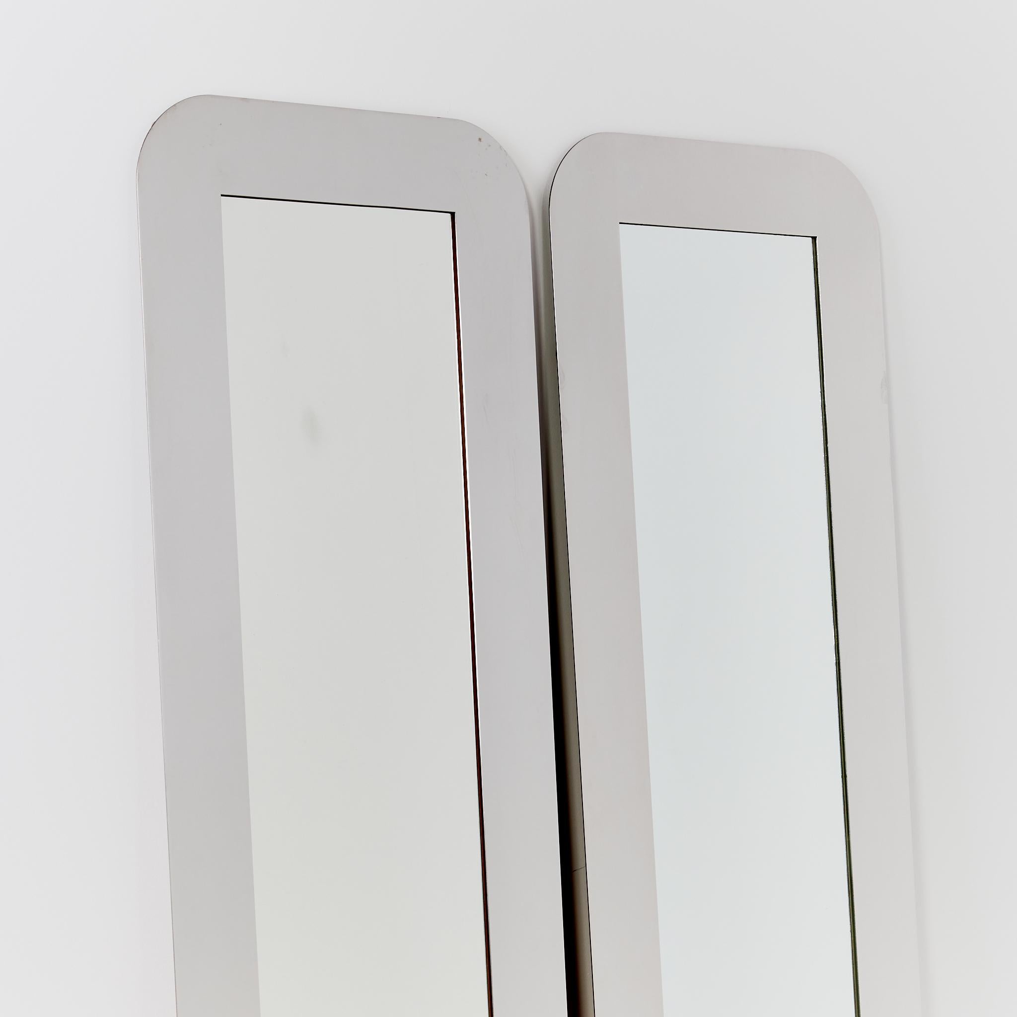 Futurist Mirolunga steel frame full length mirrors by Giuliana Gramigna