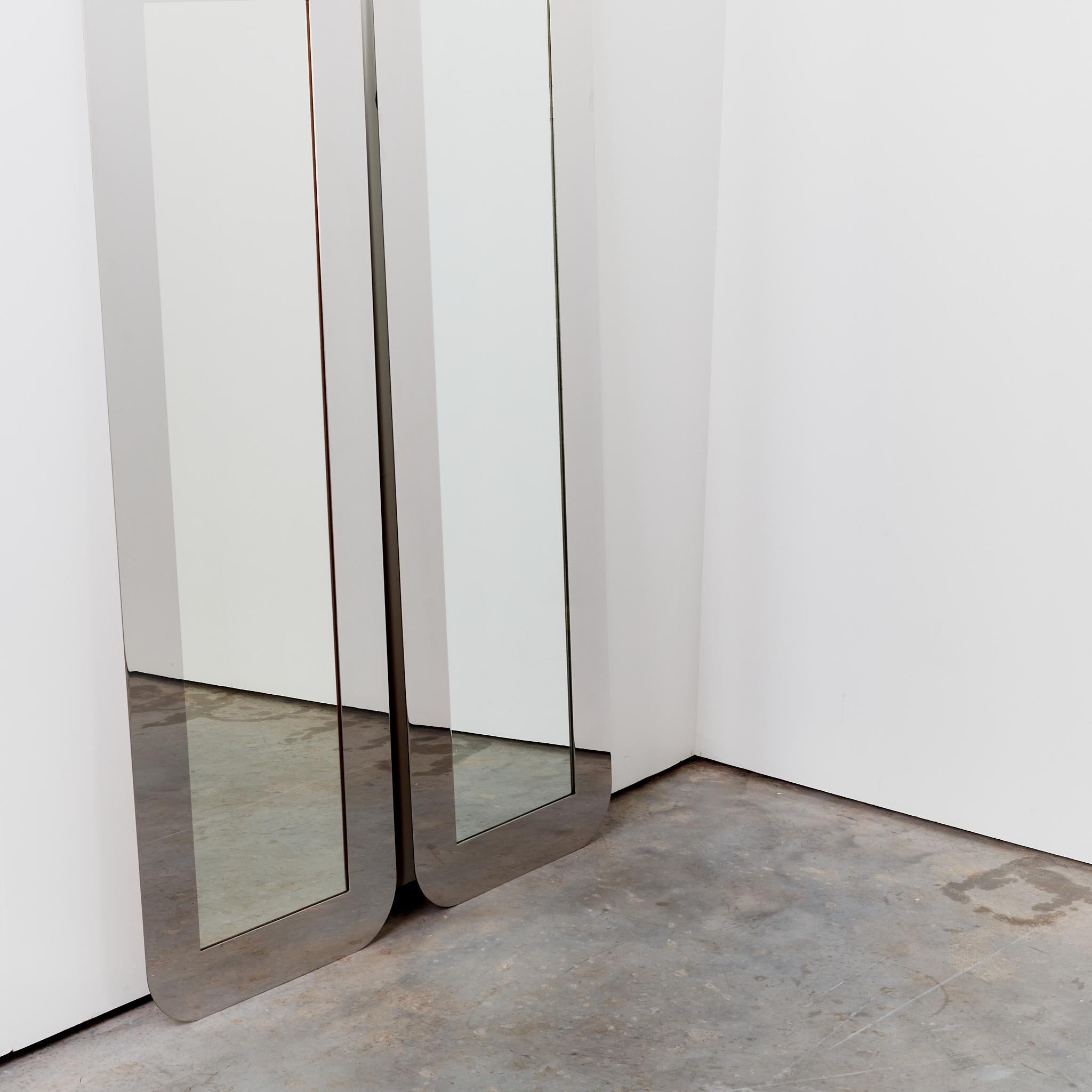 Italian Mirolunga steel frame full length mirrors by Giuliana Gramigna
