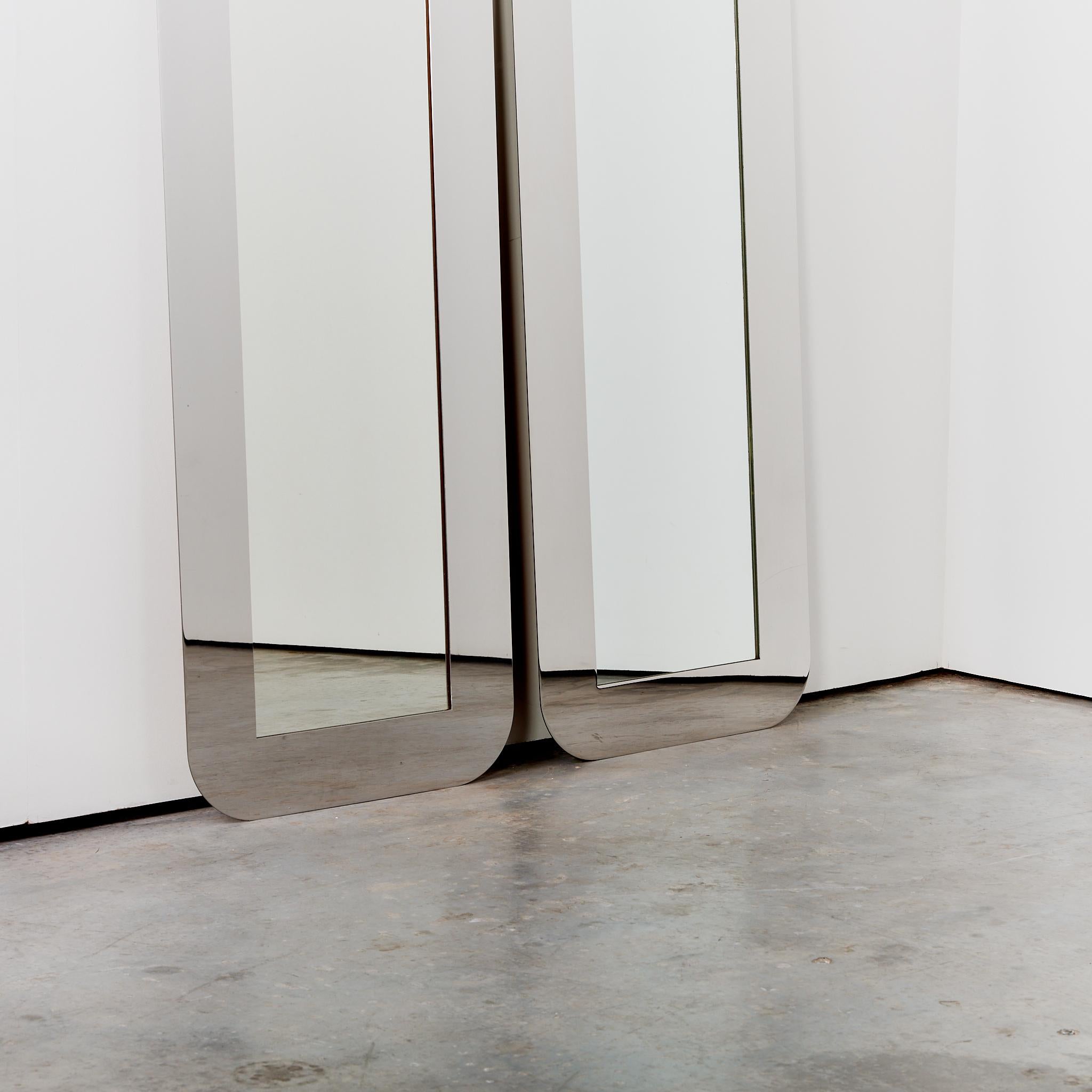 20th Century Mirolunga steel frame full length mirrors by Giuliana Gramigna