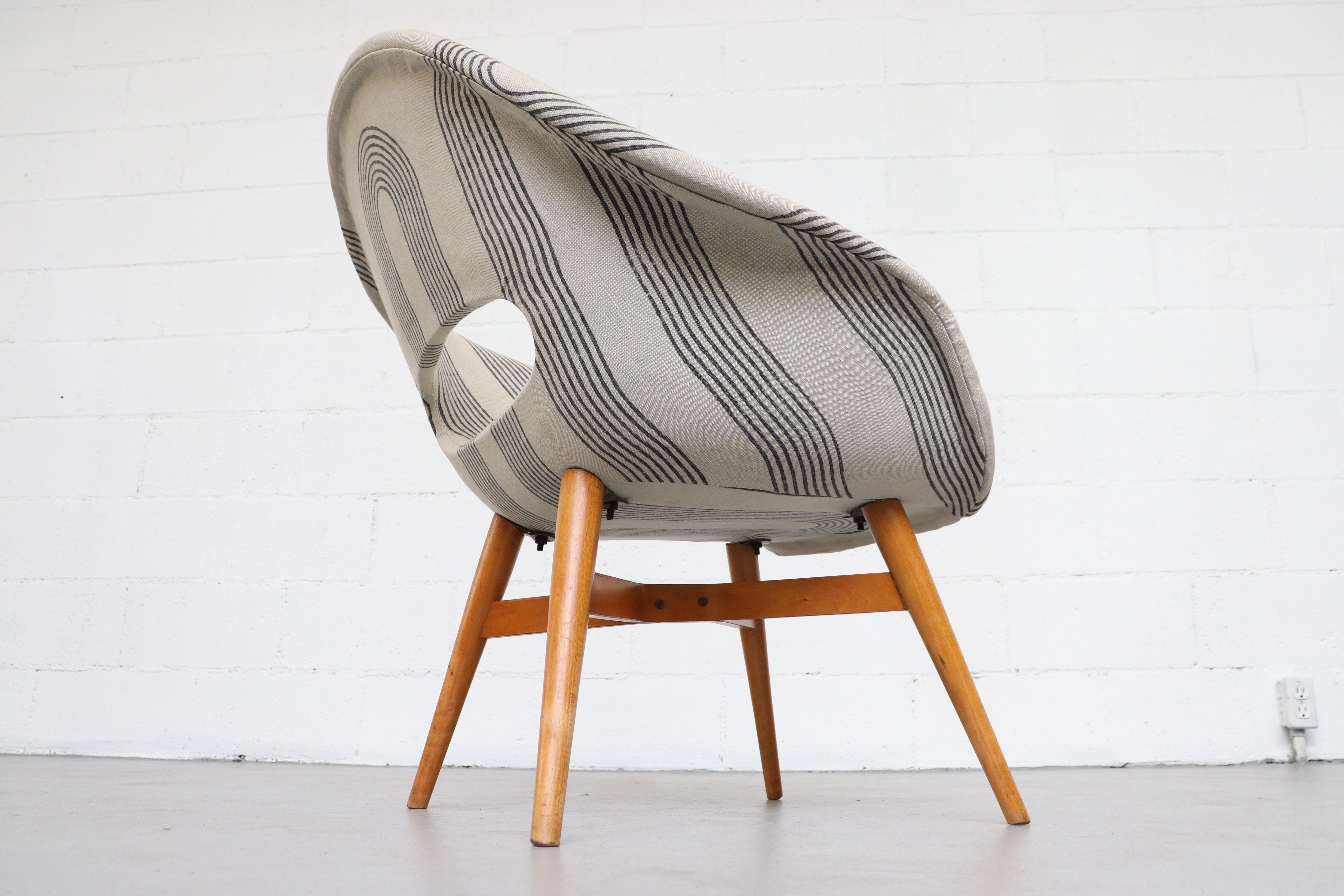 Fabric Miroslav Navratil Bucket Chair in Bone White Block Shop