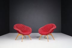Ensemble de 2 fauteuils Miroslav Navratil en tissu original, République tchèque, 1960