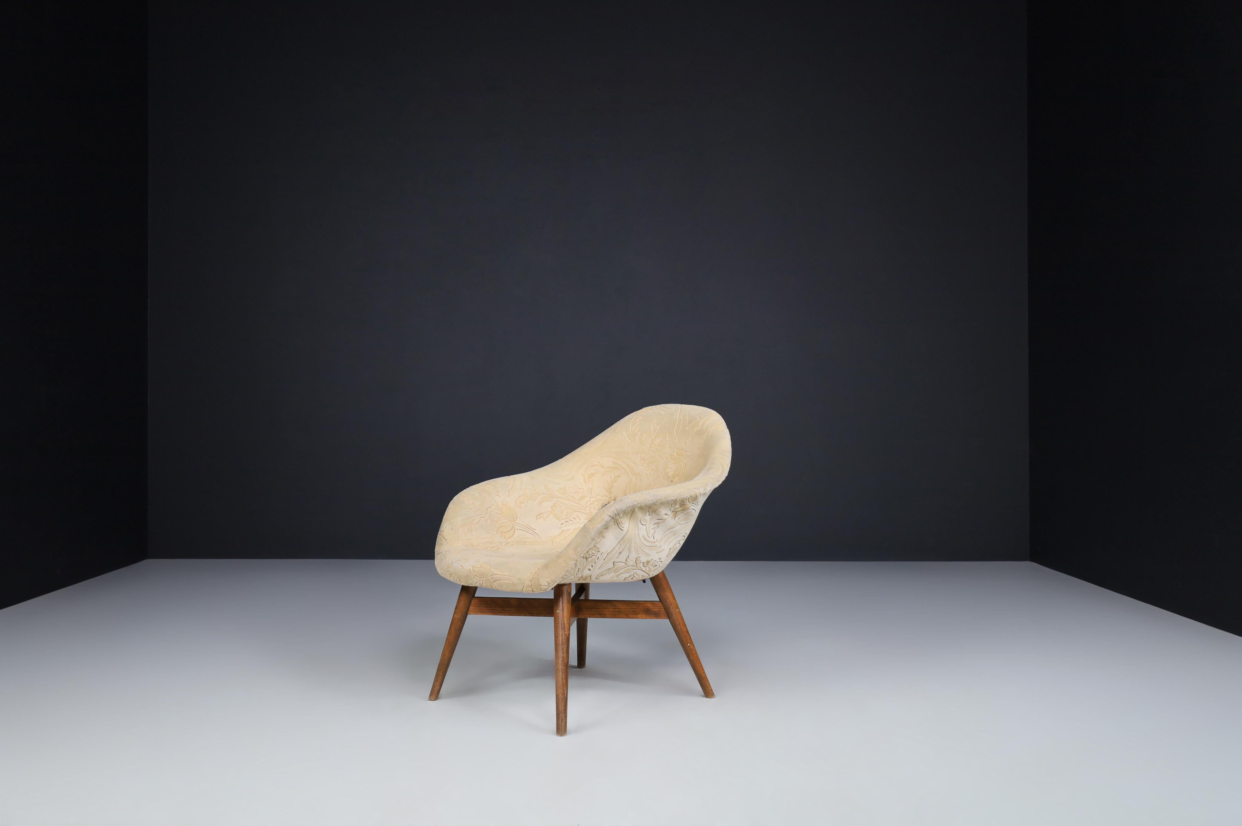 Czech Miroslav Navratil Easy Chairs in Original Fabric, 1960.   For Sale
