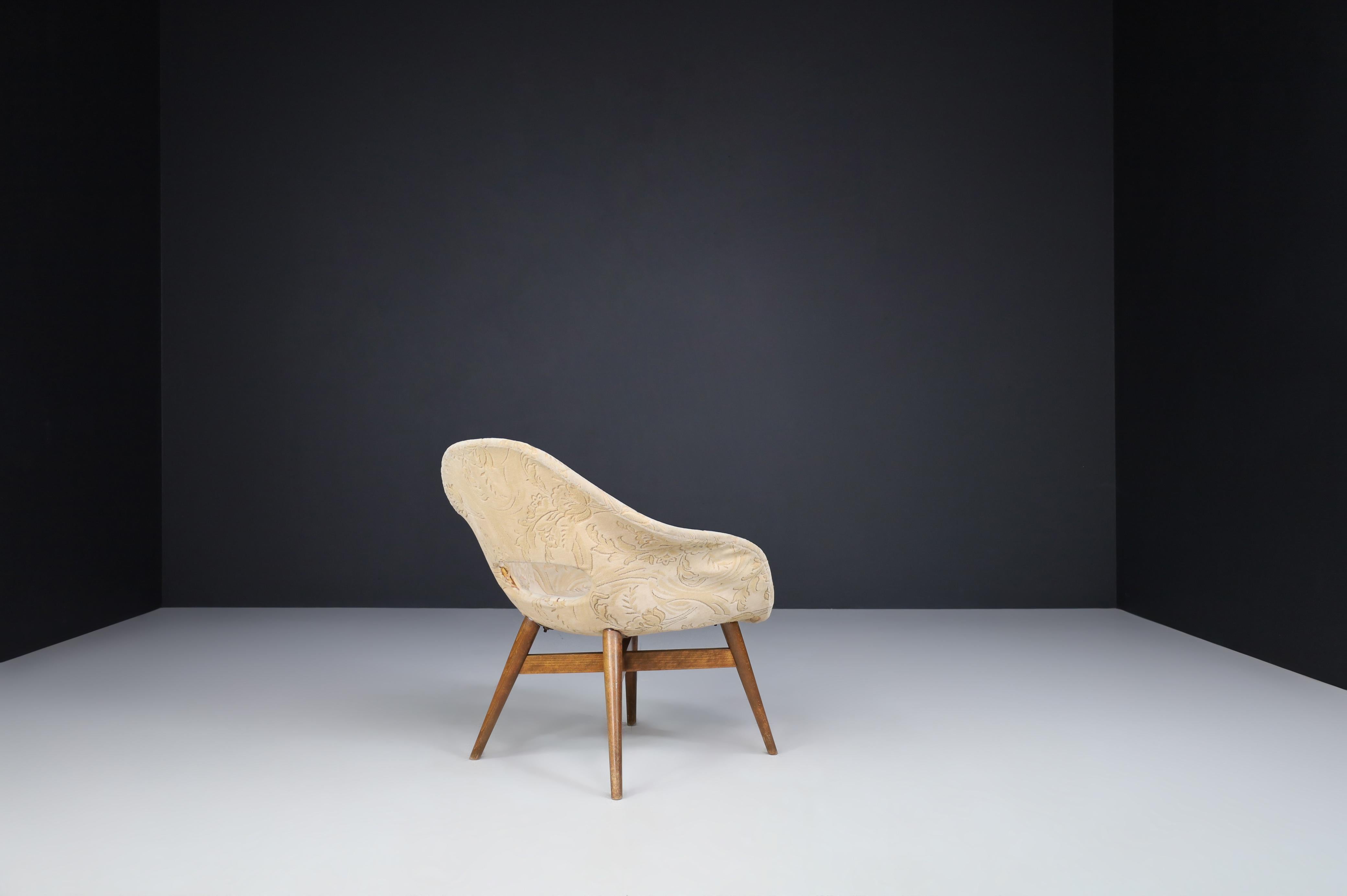 20th Century Miroslav Navratil Easy Chairs in Original Fabric, 1960.   For Sale