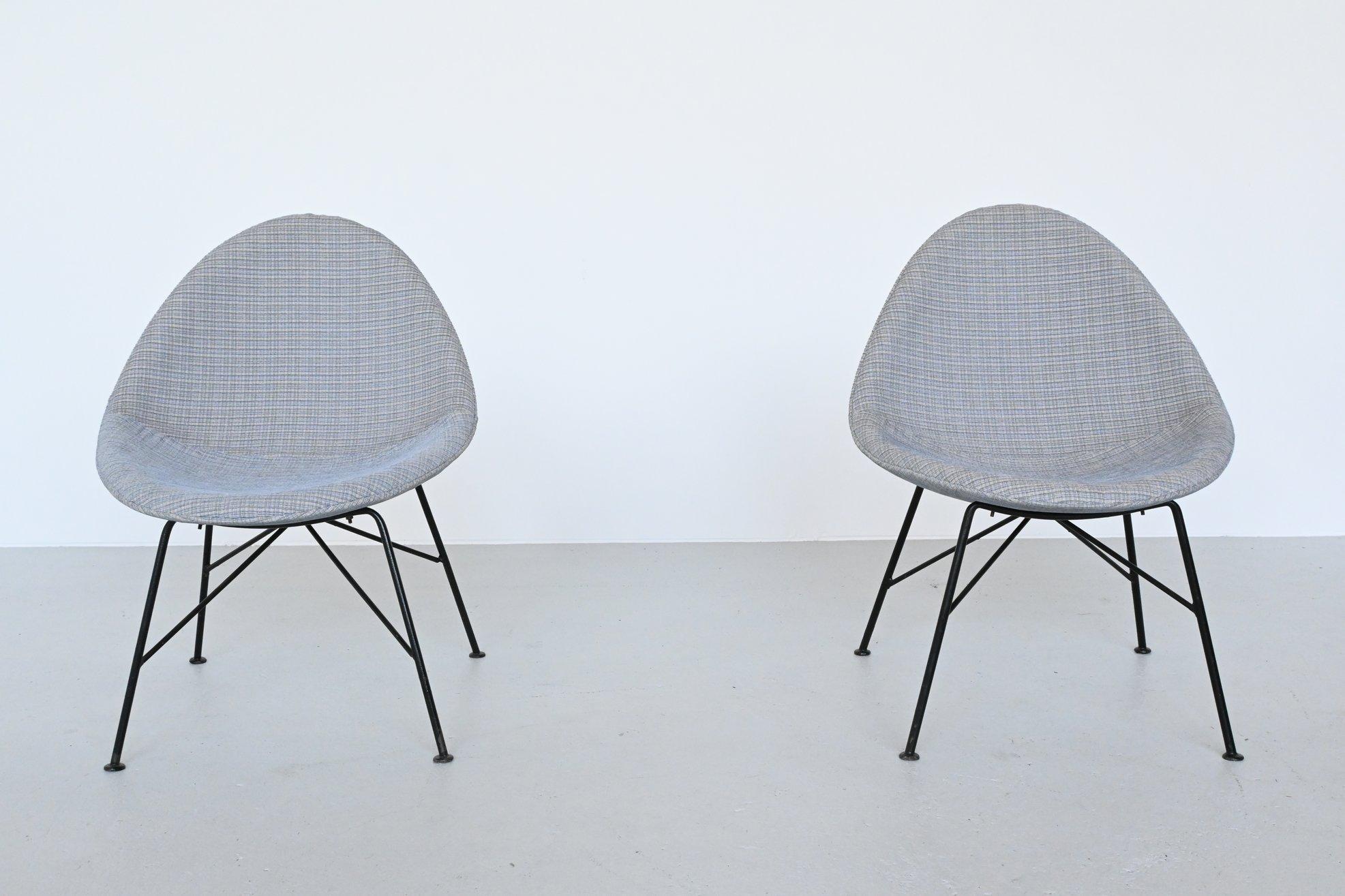 Mid-20th Century Miroslav Navratil Egg Fireside Chairs Czech Republic, 1950