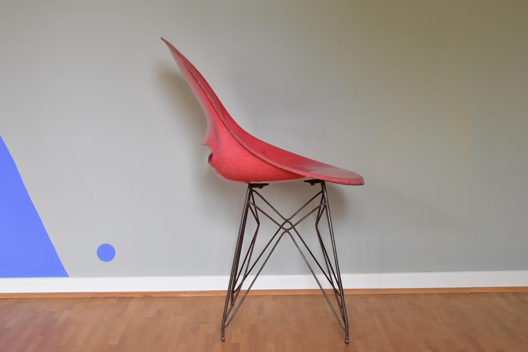 Miroslav Navratil Fibreglass Chair by Vertex 1959 Made in Czechoslovakia 9