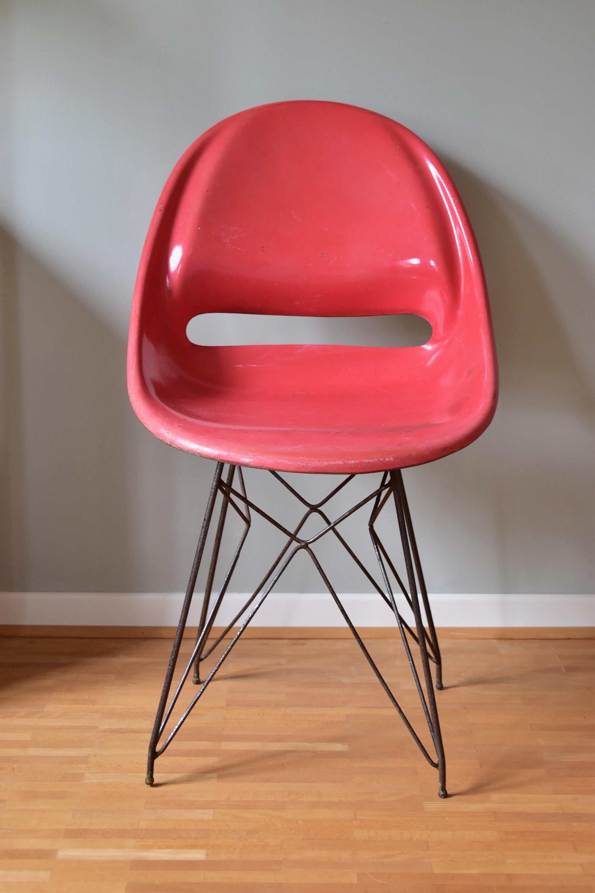 Miroslav Navratil Fibreglass Chair by Vertex 1959 Made in Czechoslovakia 11