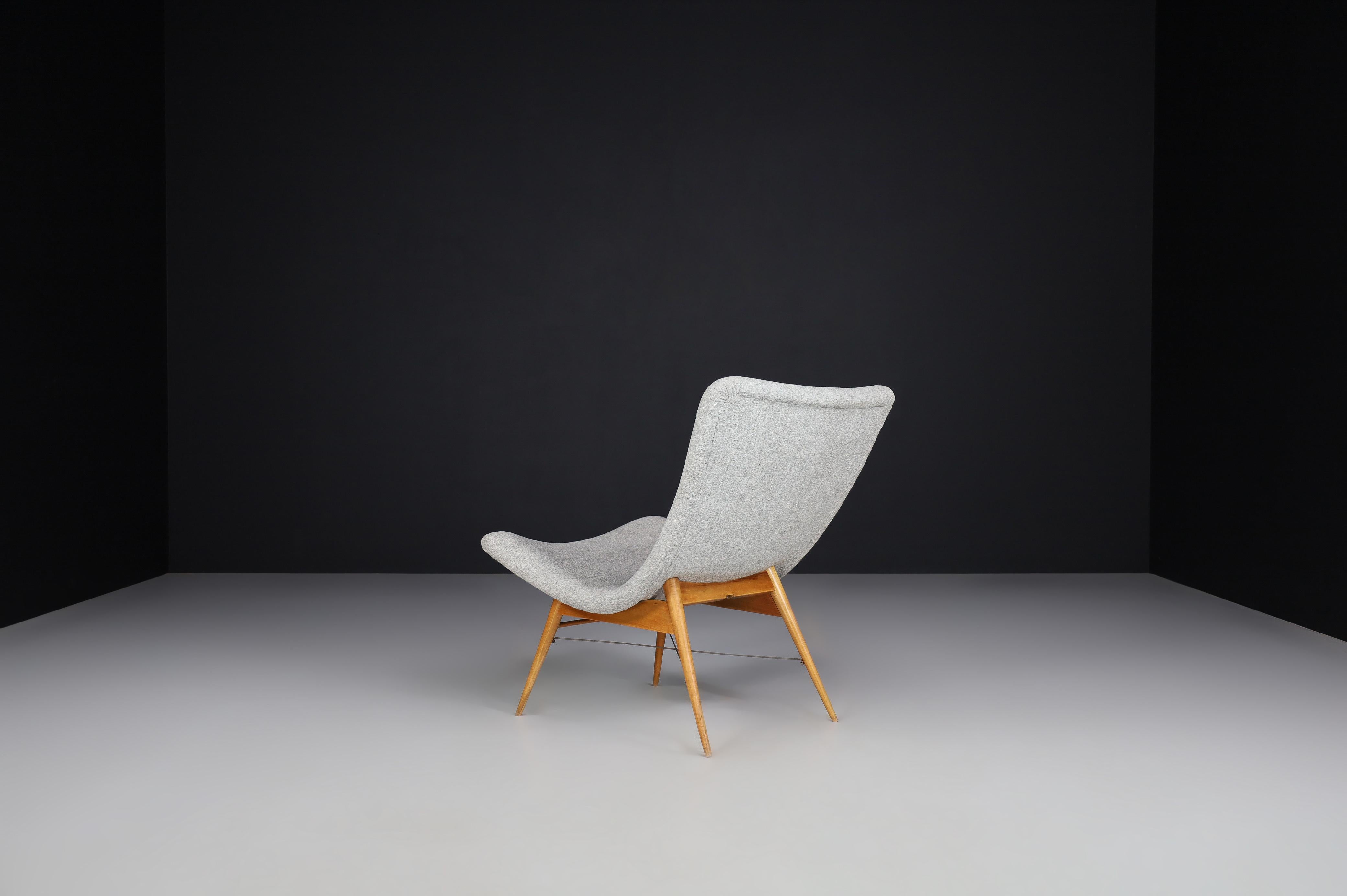 Miroslav Navratil Lounge Chairs, Fiberglass Shell and Fabric, 1959 For Sale 10