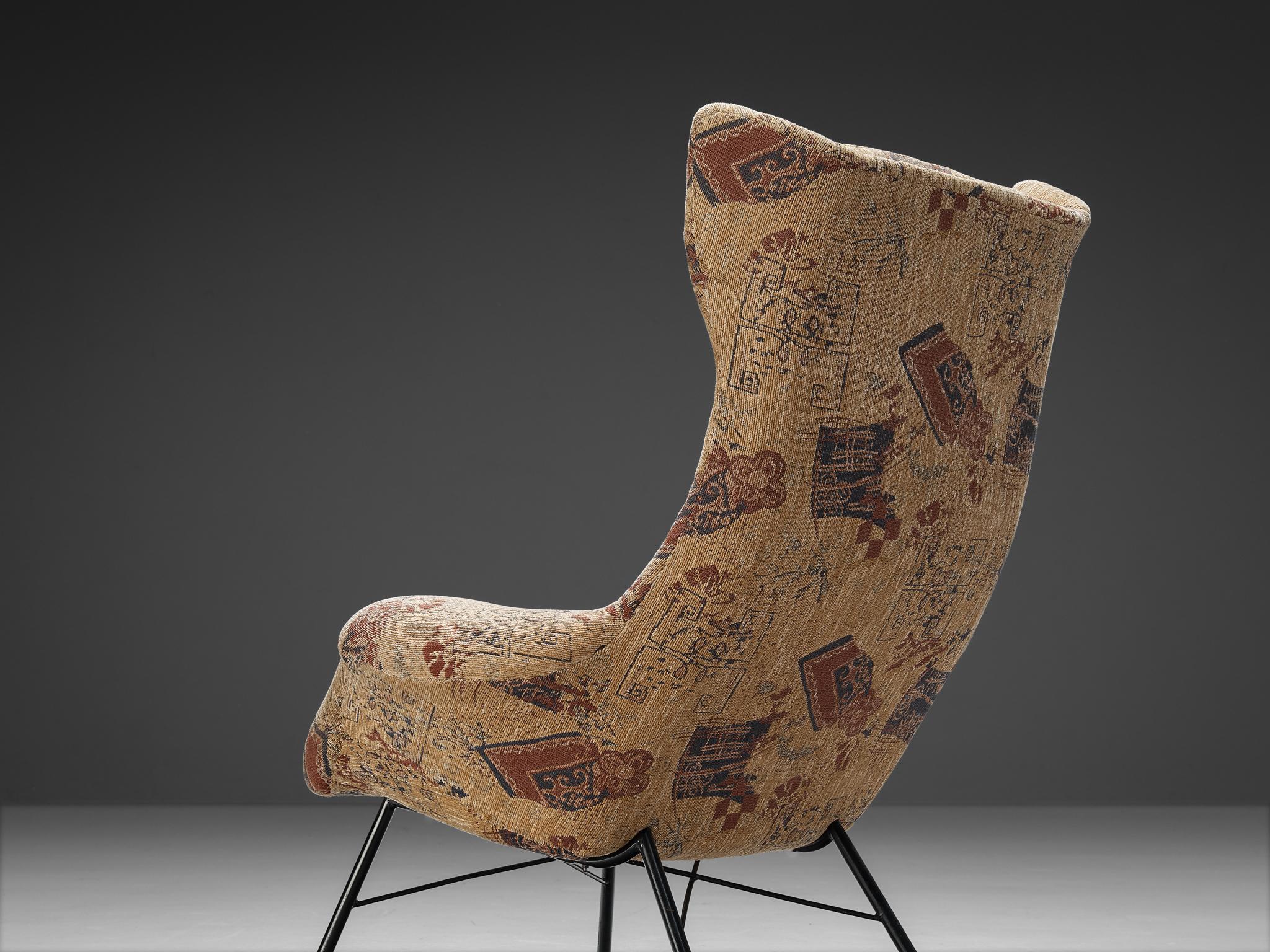Miroslav Navratil Reupholstered Lounge Chair with Illustrative Motifs  3