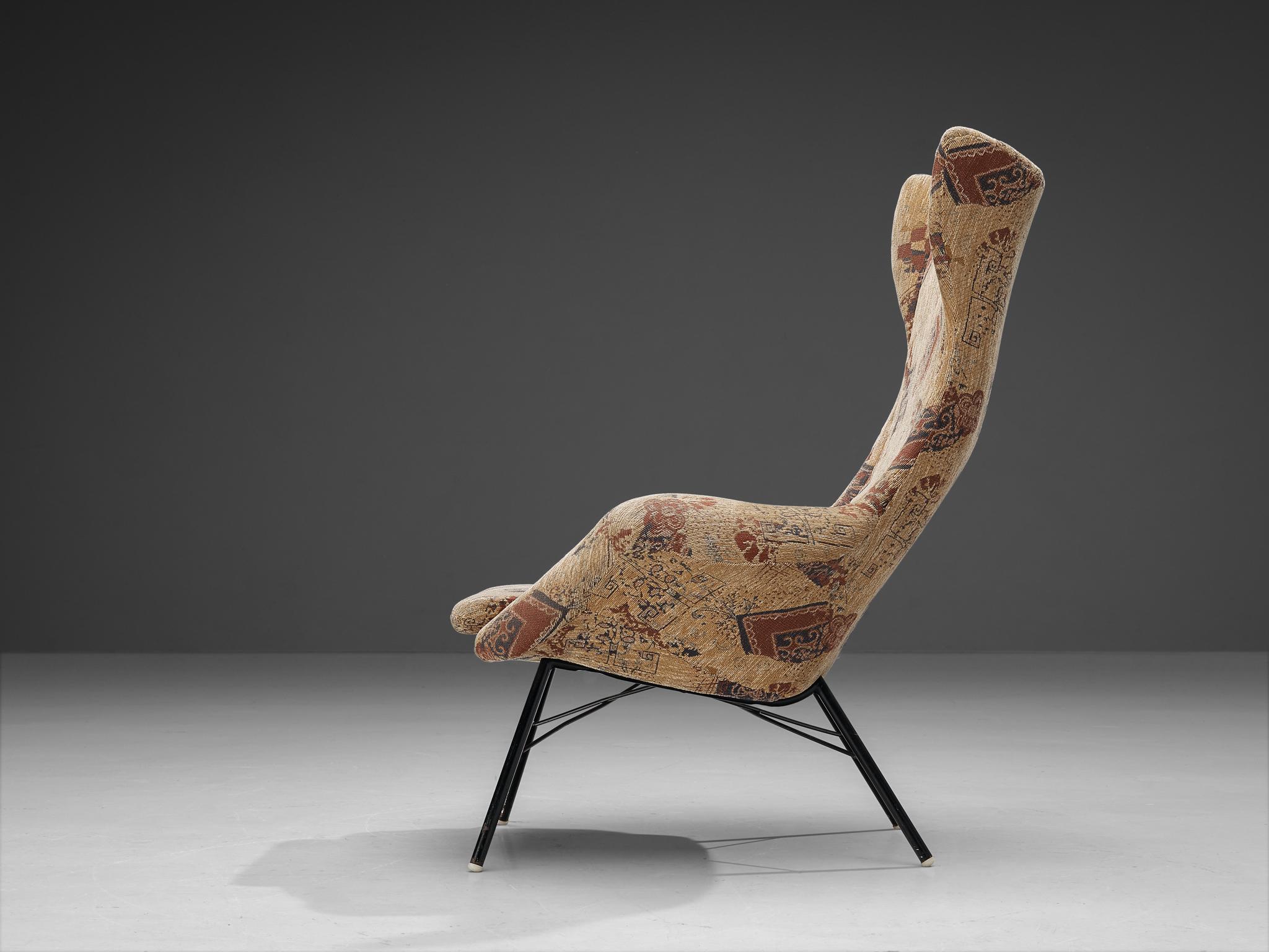 Miroslav Navratil Reupholstered Lounge Chair with Illustrative Motifs  1