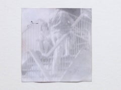 Original Vintage Print - Woman on Stairs - Unique Piece