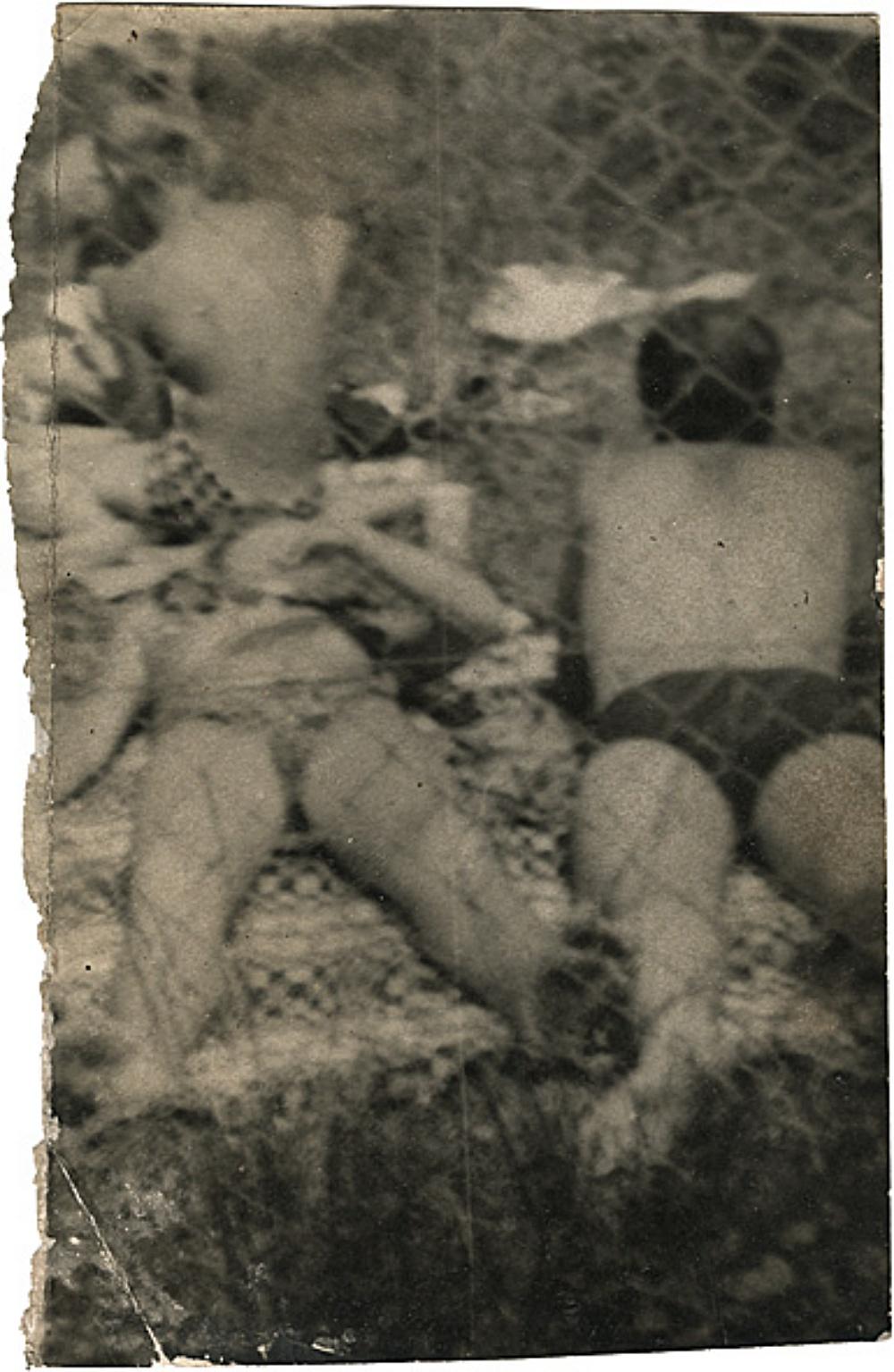 Miroslav Tichý (*1926, Czech Republic) 
Untitled, MT Inv. No 3-8-431 
Unknown, ca. 1970-1990
Silver Gelatin Print 
Sheet 15 x 9,8 cm (5 7/8 x 3 7/8 in.)
Unique
Print only

Tichý, practically reinventing photography from scratch, reconstitutes