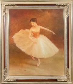 Ballerina - Oil Paint by Miroslava Vrbová-Štefková - mid-20th Century