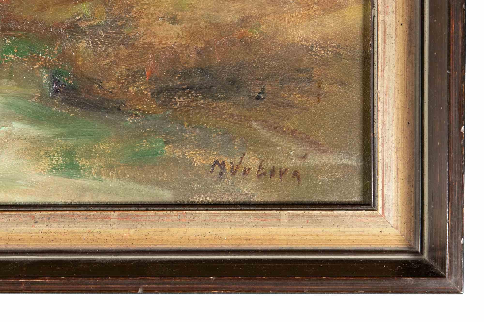 Boheamian Landscape - Oil Paint by Miroslava Vrbová-Štefková - mid-20th Century For Sale 1