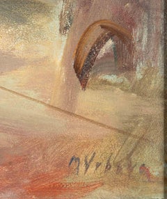 Romeo y Julieta - Pintura al óleo de Miroslava Vrbová-Štefková - mediados del siglo XX