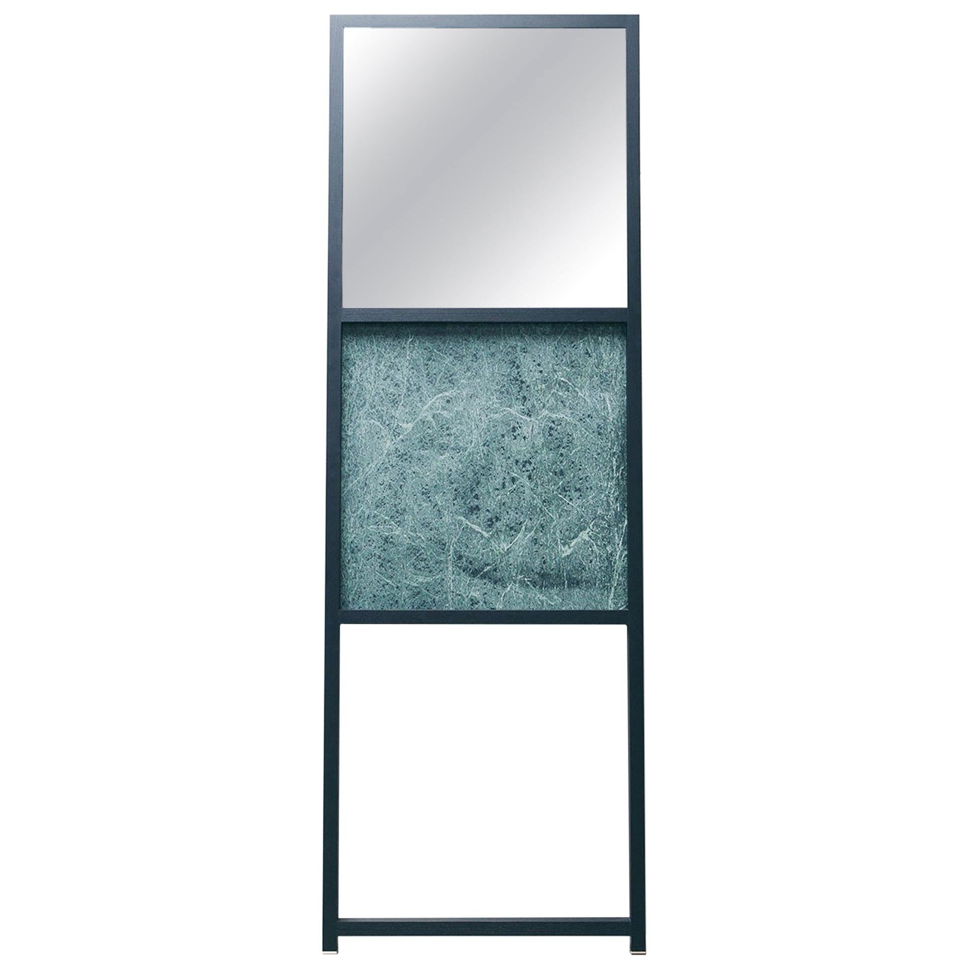 Contemporary modern mirror with marble, customisable, Belgian design by barh For Sale