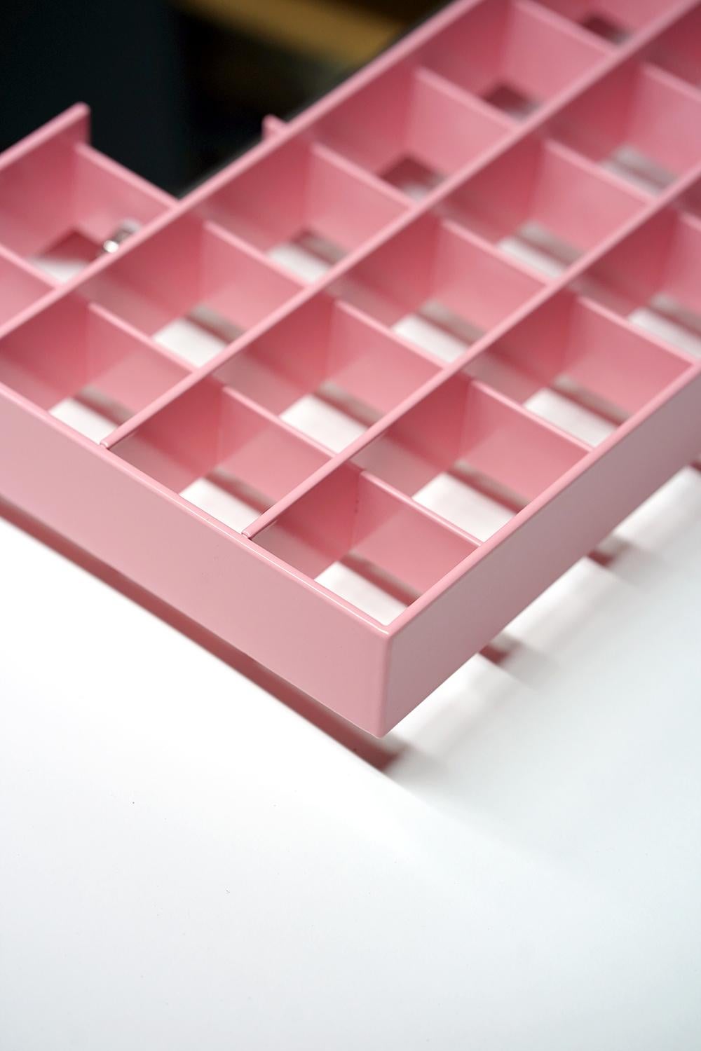 Modern Contemporary Art Harm de Veer Design Mirror M2 The Reminder Pink Metal  For Sale