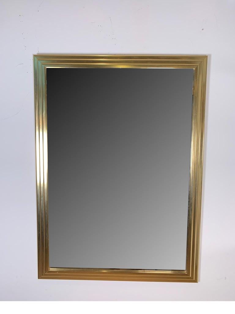 Mirror A Brass Finish Beveled Wall Mirror For Sale at 1stDibs